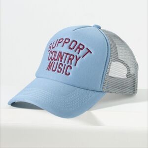 Nwt Anthropologie support country music trucker hat baby blue